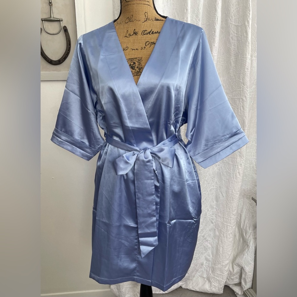 Weddingstar Satin Kimono Robe Dressing Gown Bridesmaid, Spa, Lounge Size S/M